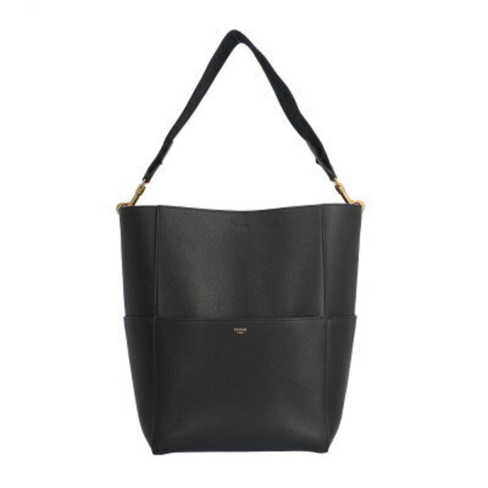 Celine Sangle Bucket Shoulder Bag Leather Black